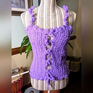 Handmade Light Purple Crochet Tank Top | Size XS